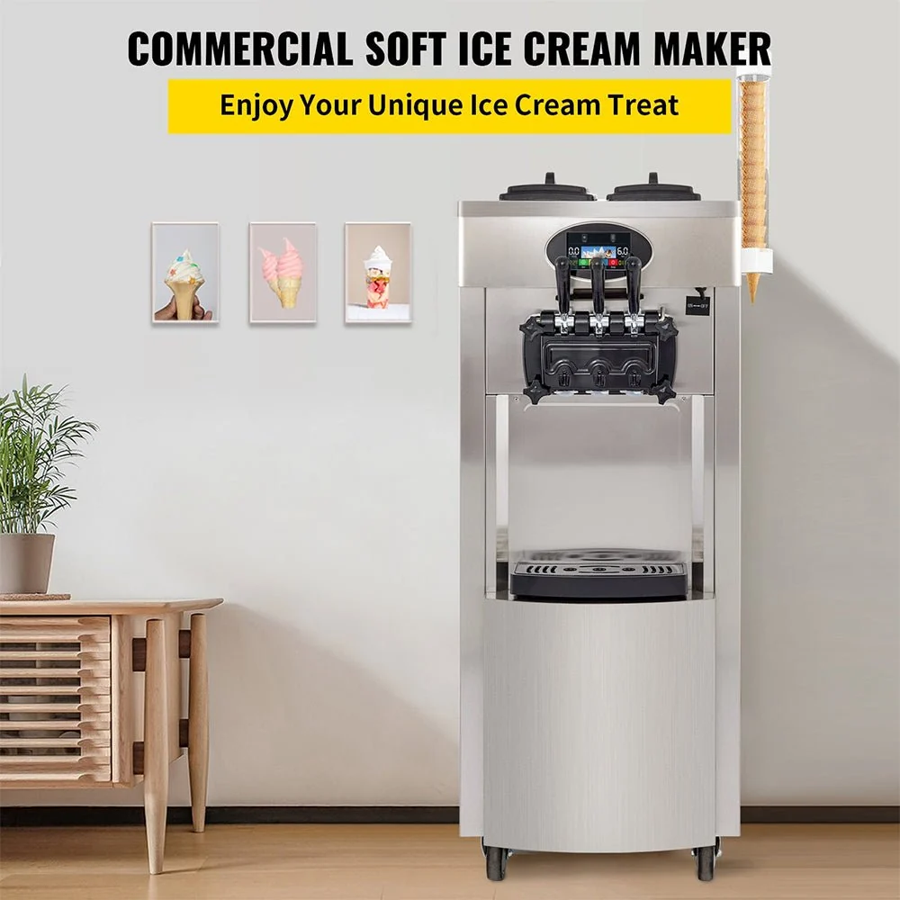53" Freestanding 3 Flavors Commercial Soft Serve Yogurt Ice Cream Machine Maker With Auto Clean (92574031) - Image 2