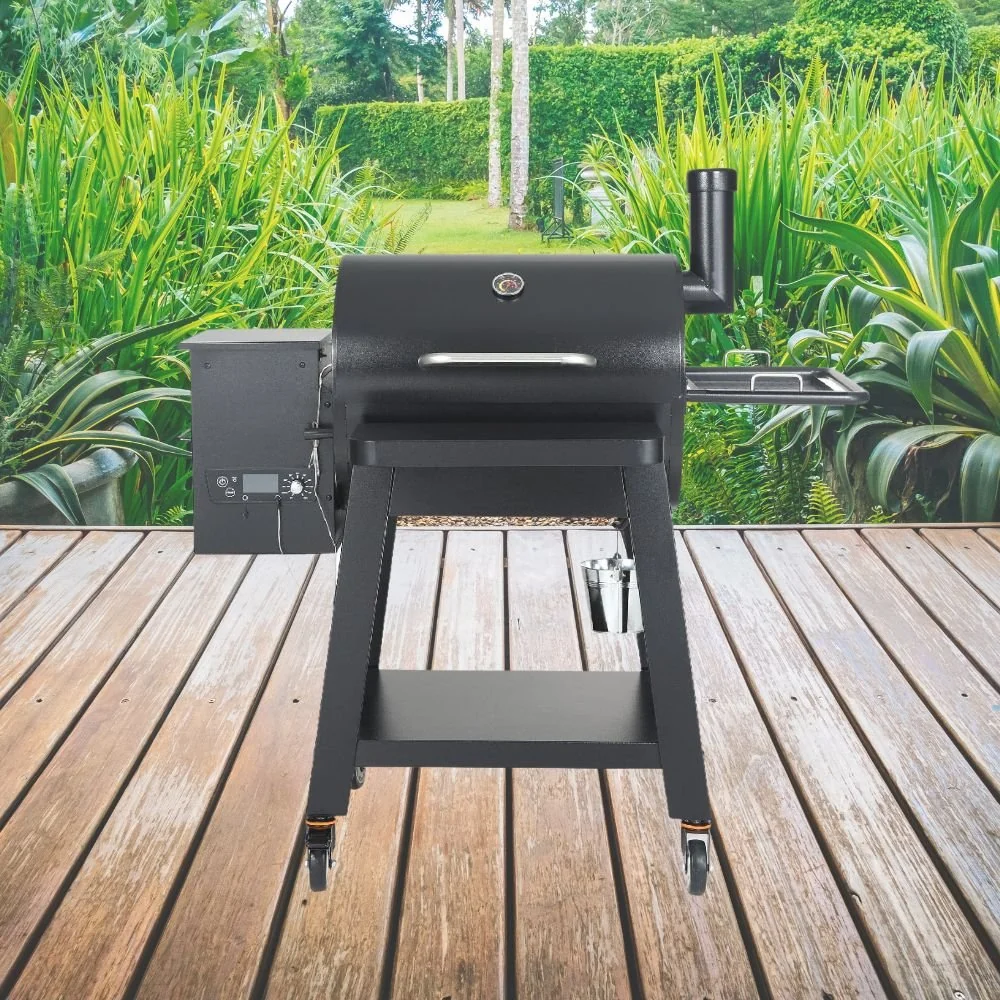 53" Heavy Duty Portable Wood Pellet BBQ Grill With Cart (93641572) - Image 14