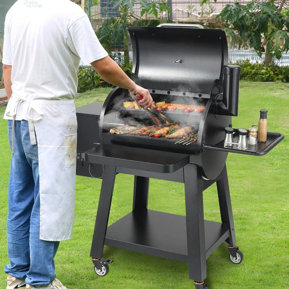 53" Heavy Duty Portable Wood Pellet BBQ Grill With Cart (93641572) - Image 6
