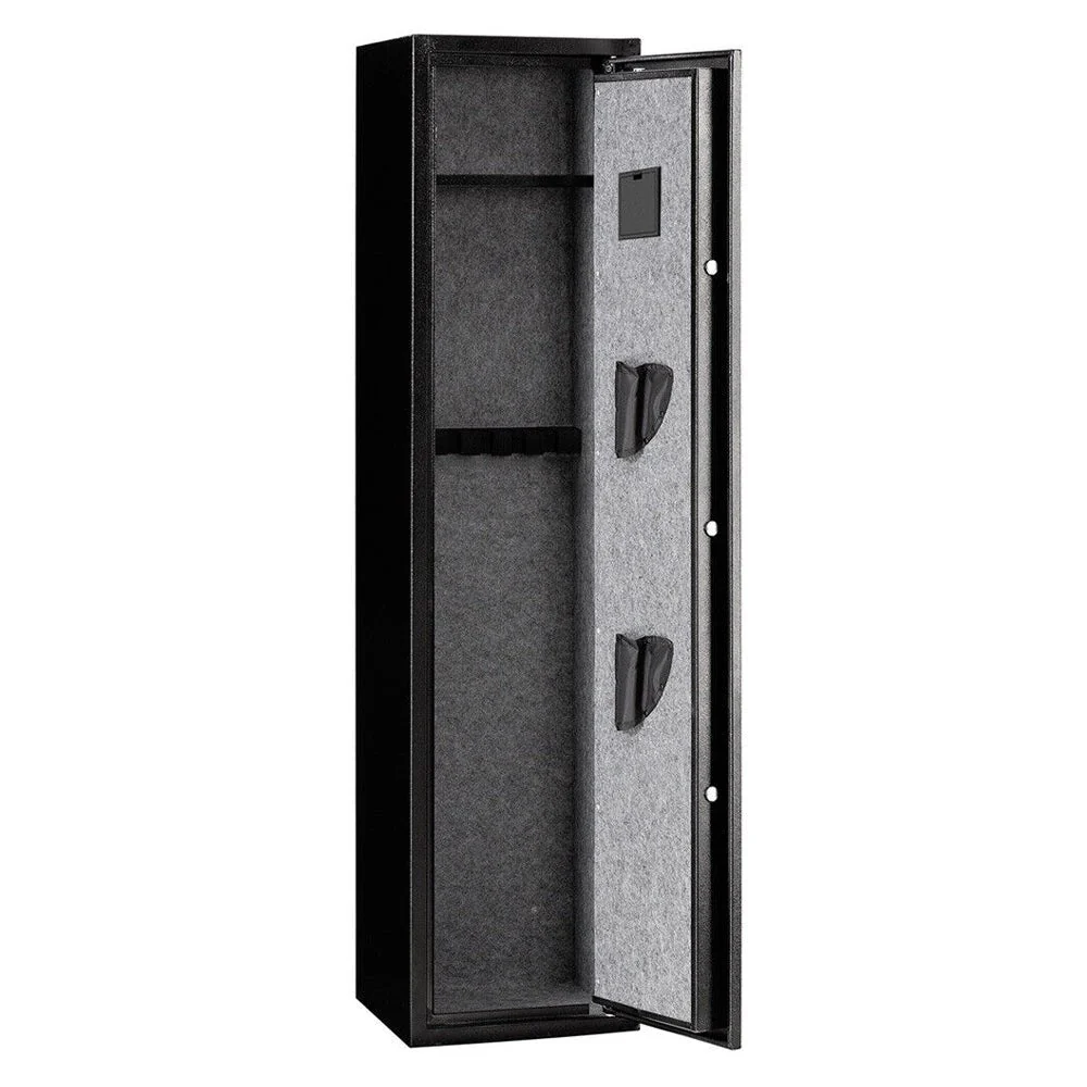 54 Inch Heavy Duty Biometric 5 Gun, Pistol & Long Rifle Security Safe W/ Removeable Shelf For Home & Office (93157284)
