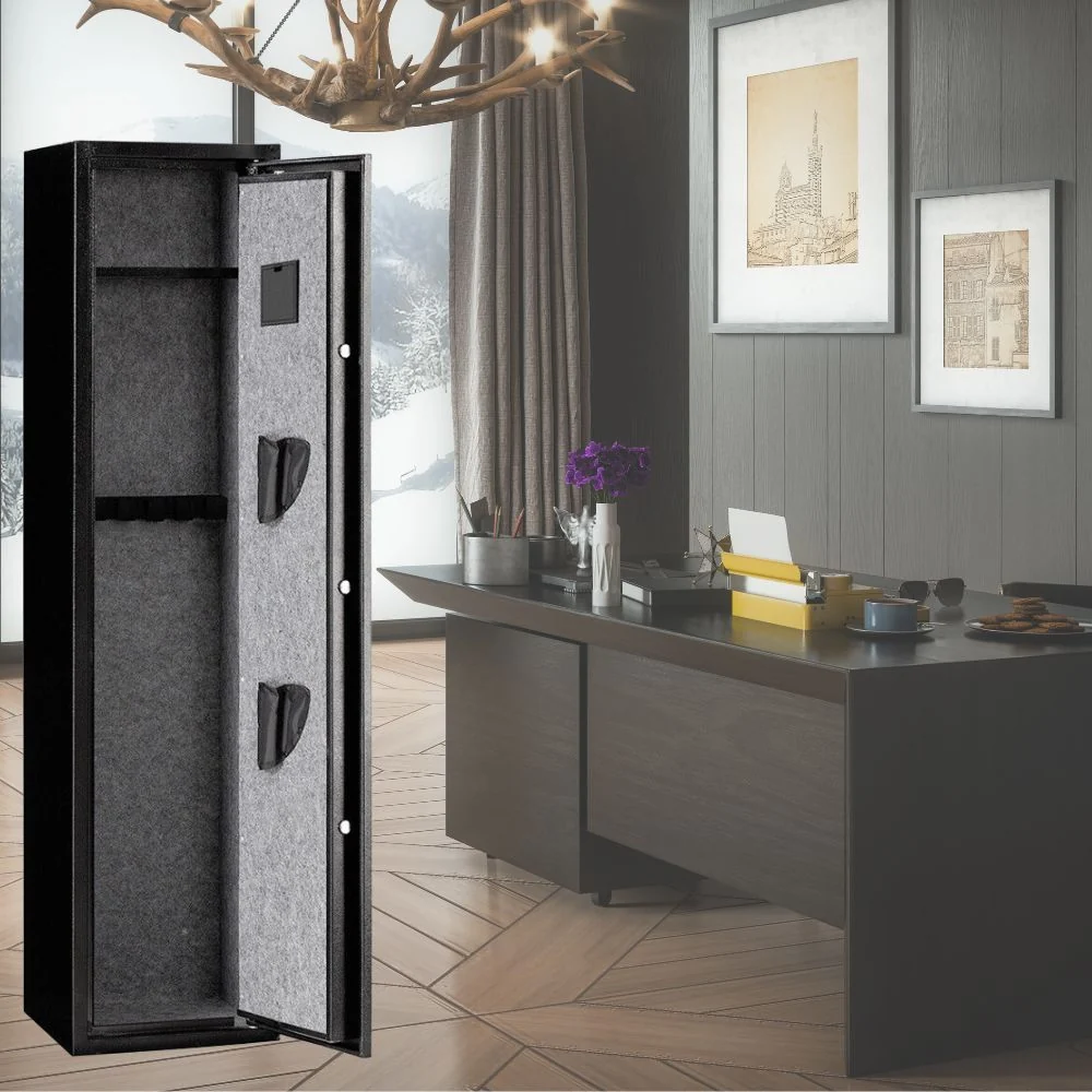 54 Inch Heavy Duty Biometric 5 Gun, Pistol & Long Rifle Security Safe W/ Removeable Shelf For Home & Office (93157284) - Image 7