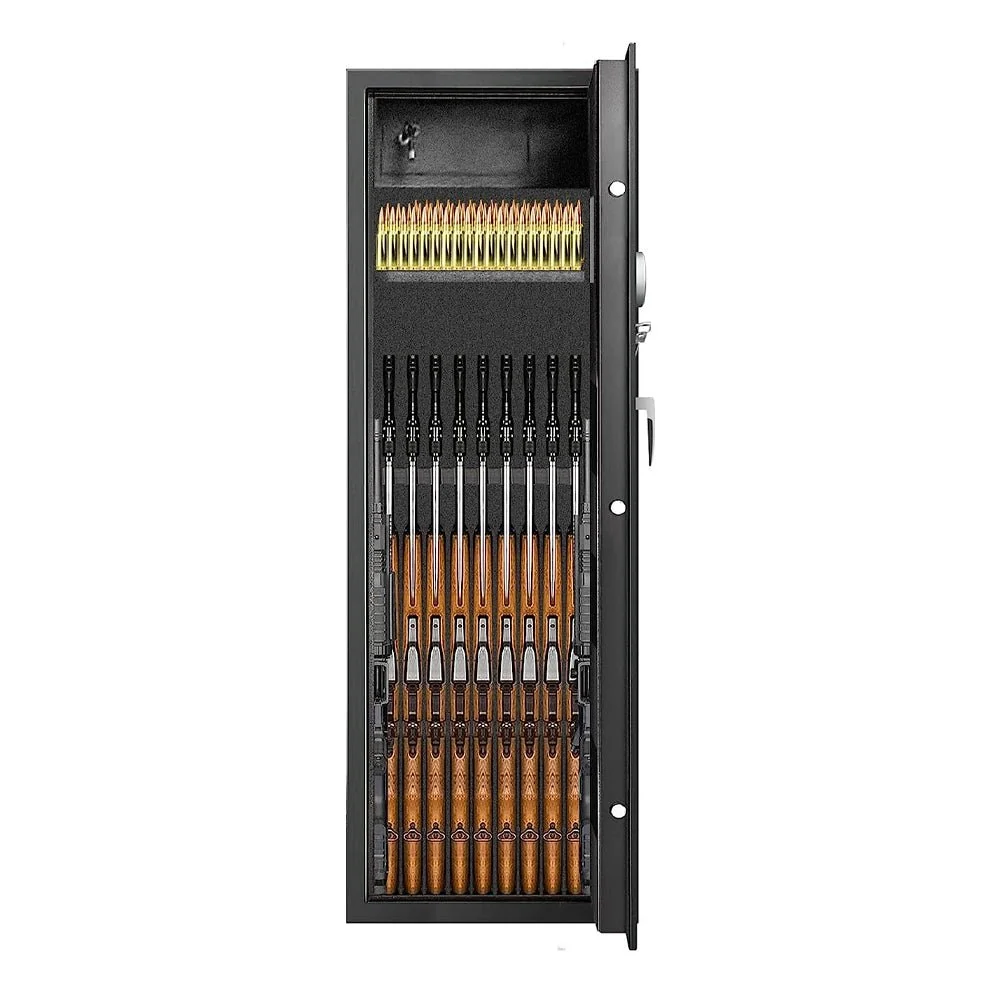 57" Heavy Duty Anti-Theft Fireproof Biometric Gun Rifle Pistol Safe For Home, 11-12 Guns (97253186)