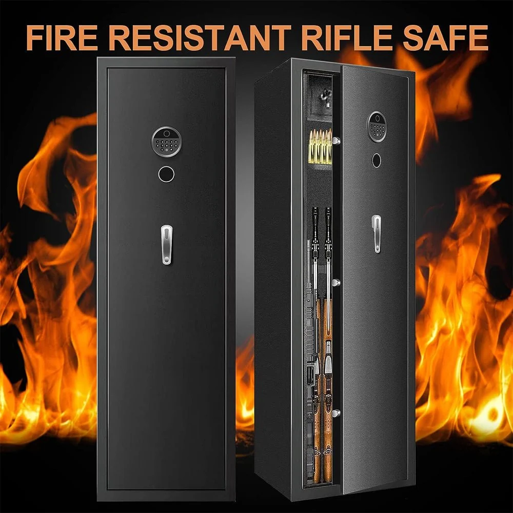 57" Heavy Duty Anti-Theft Fireproof Biometric Gun Rifle Pistol Safe For Home, 11-12 Guns (97253186) - Image 10