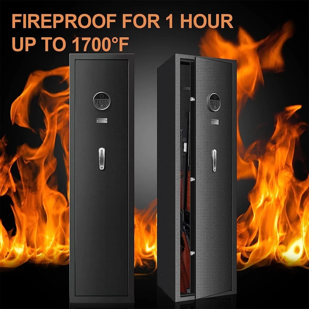 57" Heavy Duty Anti-Theft Fireproof Biometric Gun Rifle Pistol Safe For Home, 11-12 Guns (97253186) - Image 3