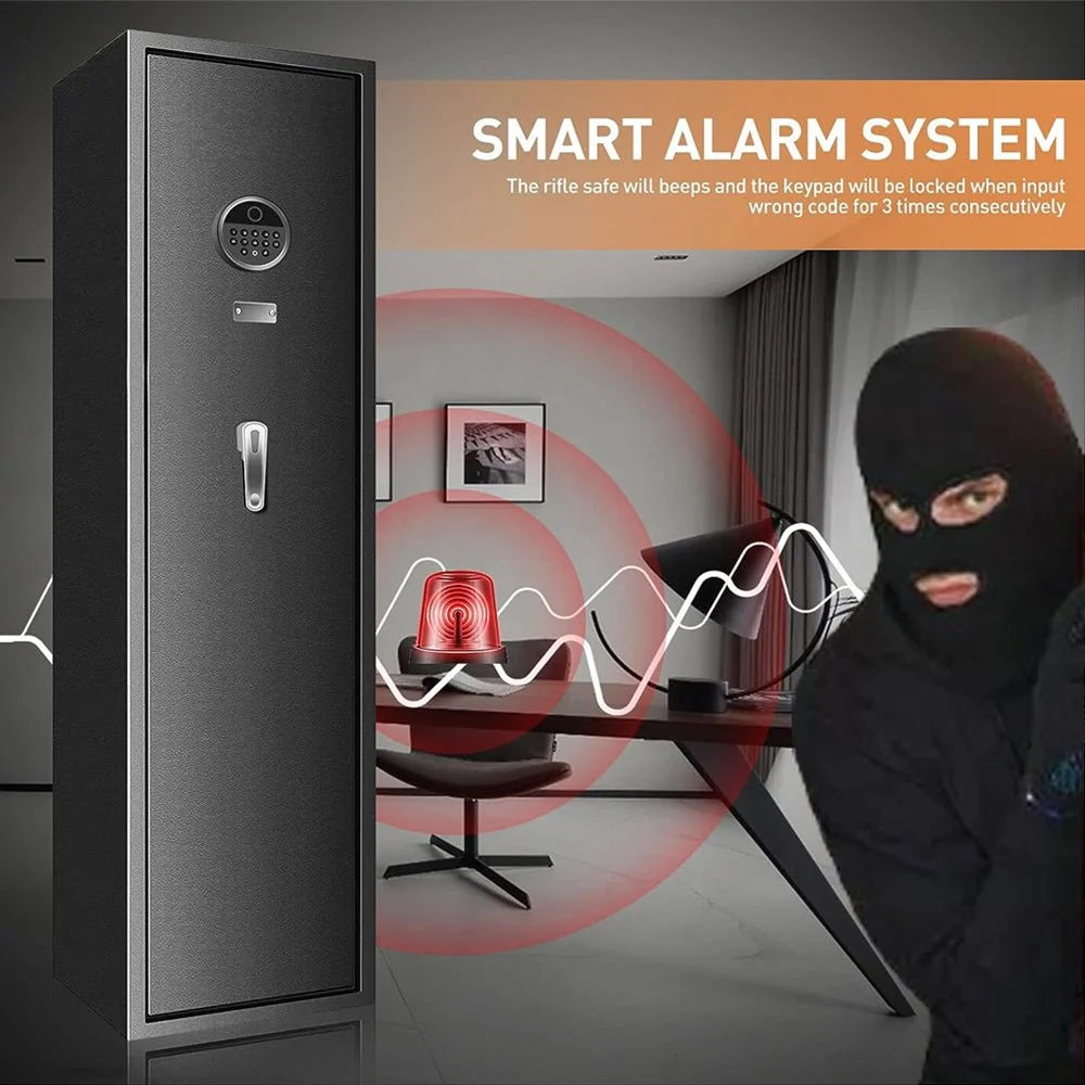 57" Heavy Duty Anti-Theft Fireproof Biometric Gun Rifle Pistol Safe For Home, 11-12 Guns (97253186) - Image 7
