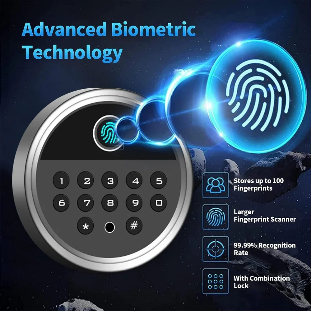 57" Heavy Duty Anti-Theft Fireproof Biometric Gun Rifle Pistol Safe For Home, 11-12 Guns (97253186) - Image 9