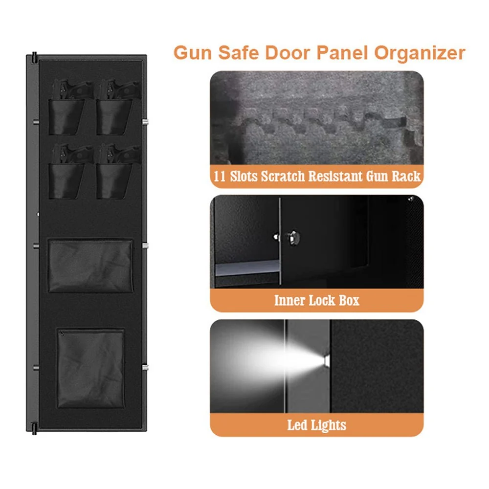 57 Inch High Capacity Extra Large Biometric Home Gun Safe W/ Inner Lockbox For Rifles & Pistols (93516472) - Image 7
