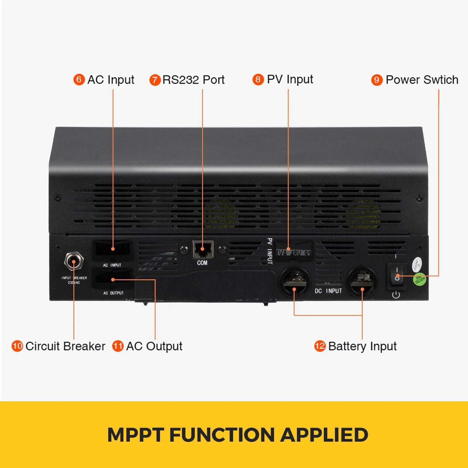5KVA MPPT Hybrid Solar Inverter With Built-In 60A Pure Sine Charger Controller (92531074) - Image 4