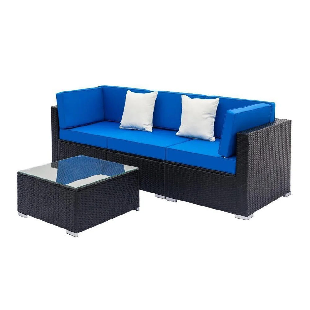 7PCS Outdoor Cushioned Patio Rattan Wicker Sofa Sectional Furniture Set (93875941) - Image 6