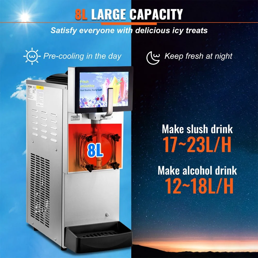 8L Commercial Single Frozen Margarita Ice Slushy Drink Maker Machine, 1050W (97420618) - Image 5