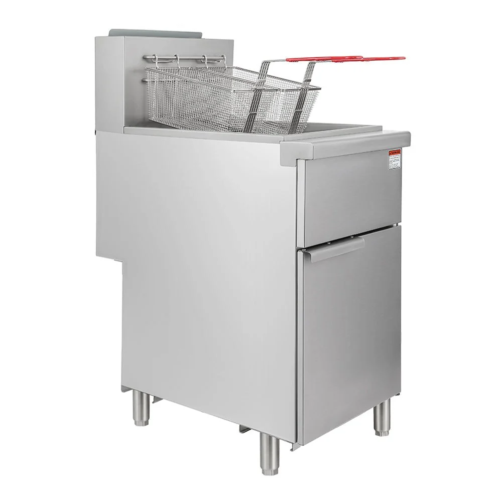 90K BTU Commercial Stainless Steel Natural Gas Powered Floor Deep Fryer With Baskets, 40-50 LBS (94753028) - Image 3
