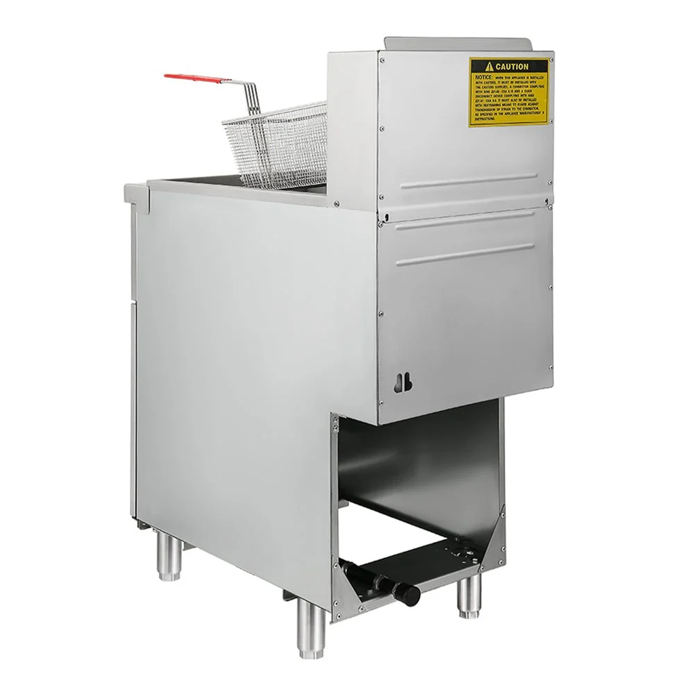 90K BTU Commercial Stainless Steel Natural Gas Powered Floor Deep Fryer With Baskets, 40-50 LBS (94753028) - Image 6