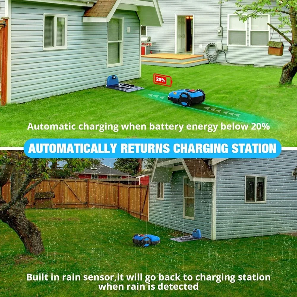 ACM 20V/4.0AH Smart Self-Charging Powerful Electric Automatic Lawn Mower With App Control (92468315) - Image 7