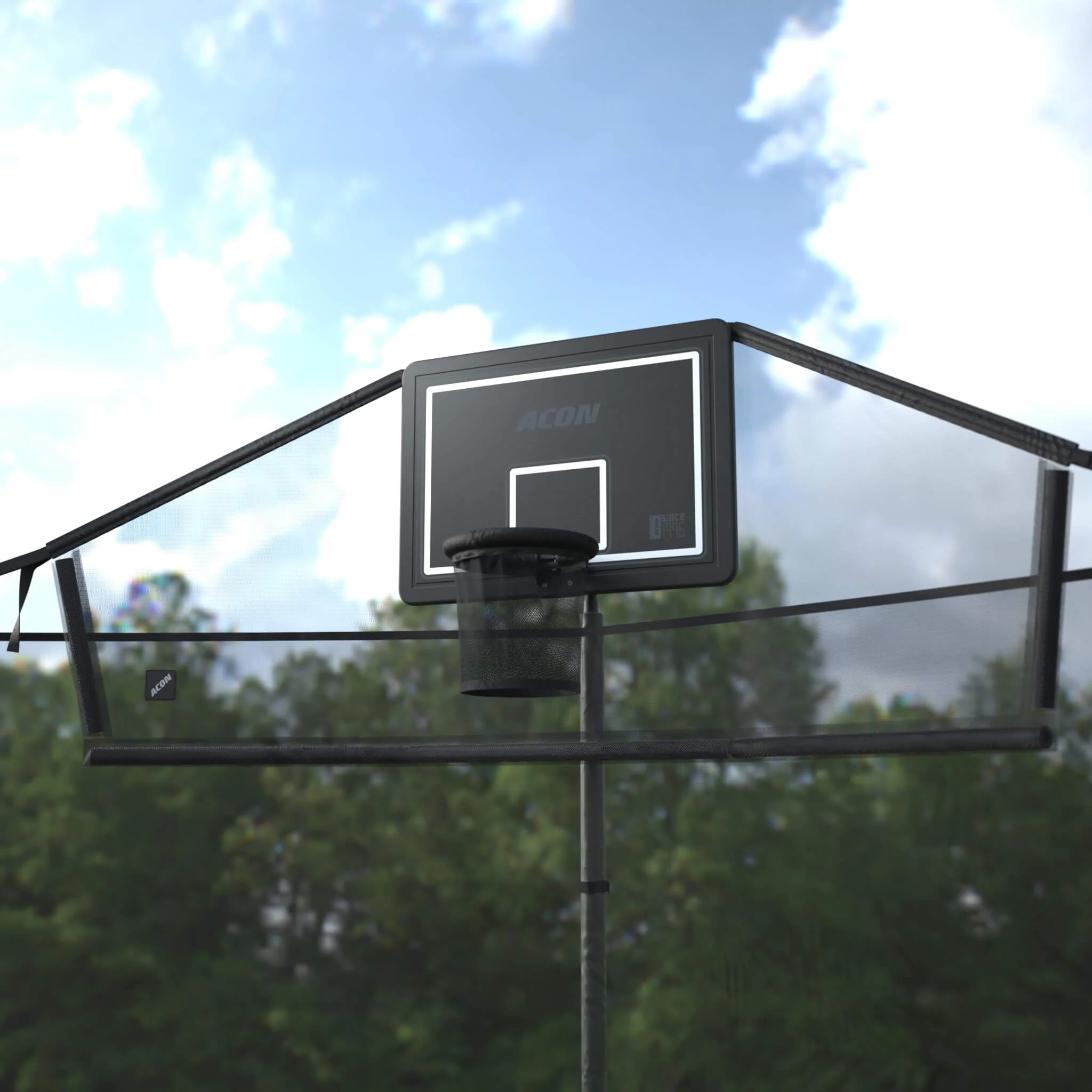 ACON Air Basketball Hoop with Back Net for Round Trampolines - Image 2