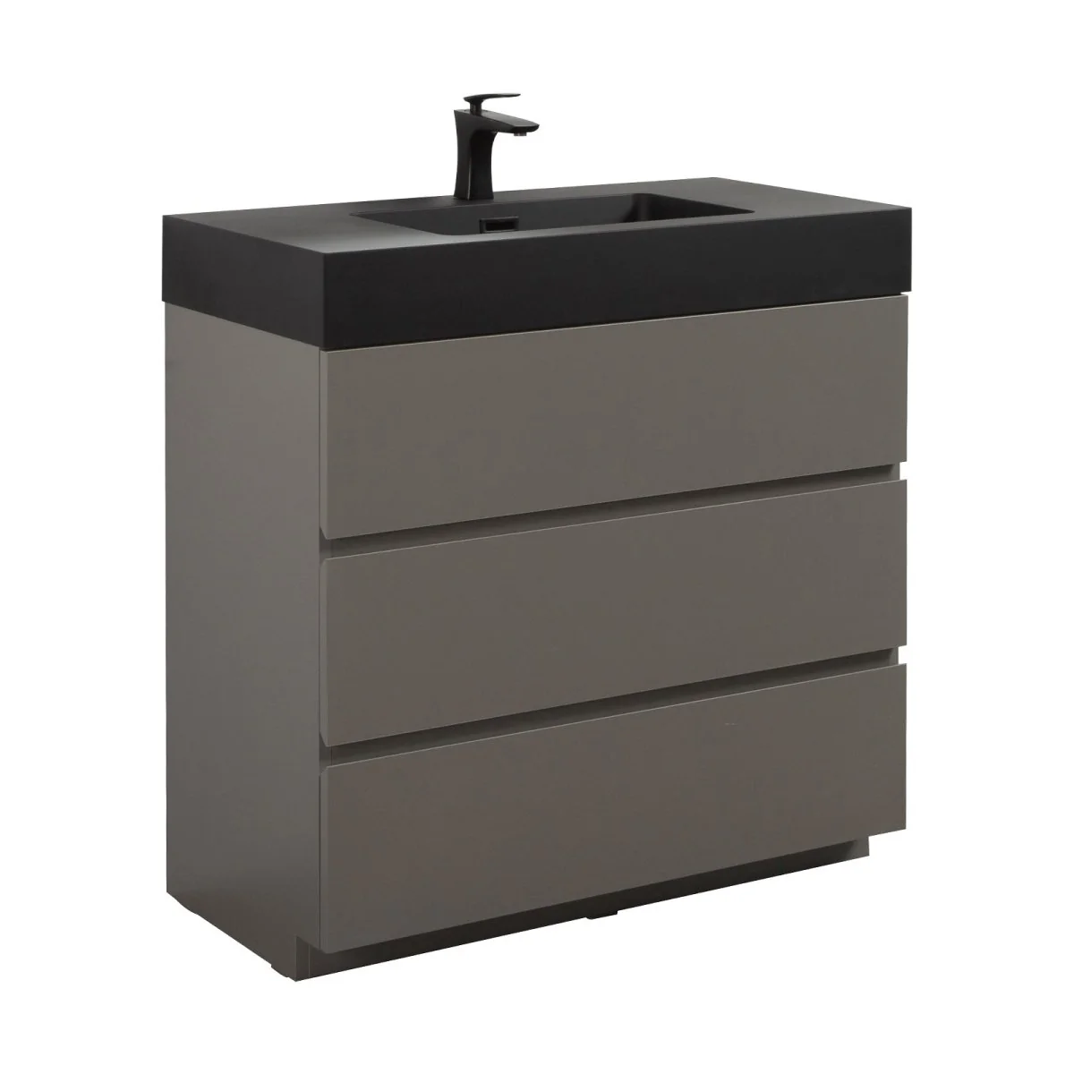 Alice 36 Inch Premium Modern Freestanding One-Piece Bathroom Vanity Set Without Drain And Faucet (95271364) - Image 8