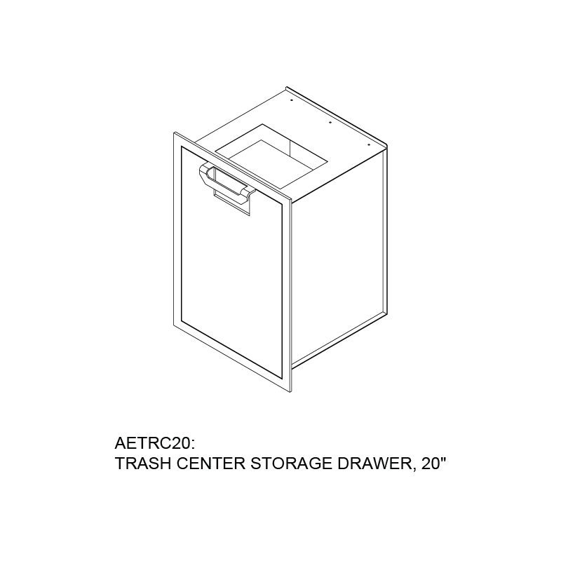 Aspire By Hestan 20" Trash Center Storage Drawer - AETRC20 - Image 13