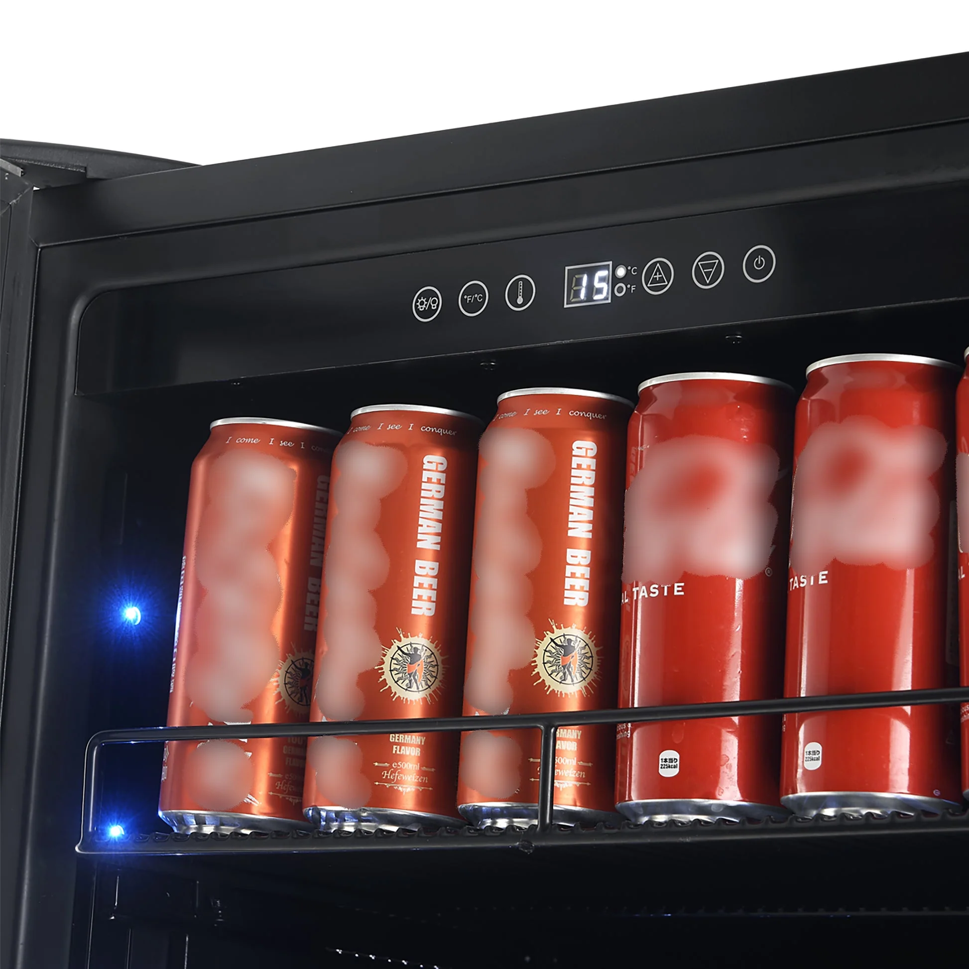 Avellina 48" Triple Zone Wine & Beverage Cooler – 31.8 cu.ft, 427 Cans & 94 Bottles, Blue LED Lighting - Image 3