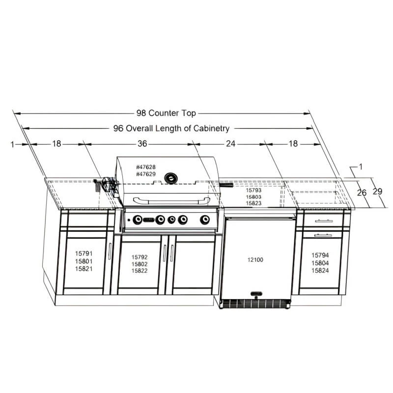 Bull Myrtle Beach 8 Ft Dura Outdoor Kitchen - Image 17