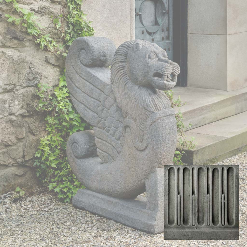 Campania Antique Winged Lion Garden Statue - S-547 - Image 3