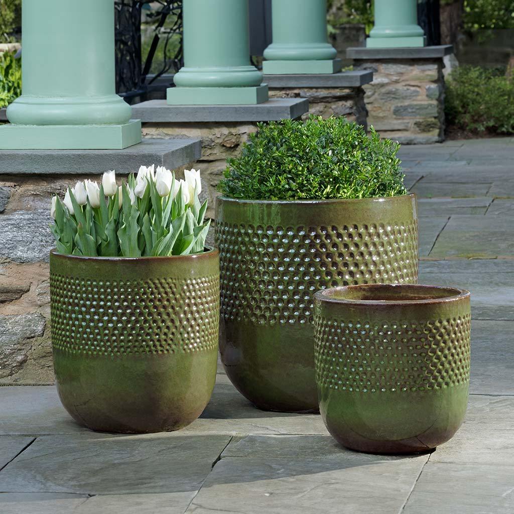 Campania Banded Coin Pot Planter, Set of 3 - 8421-25203 - Image 2