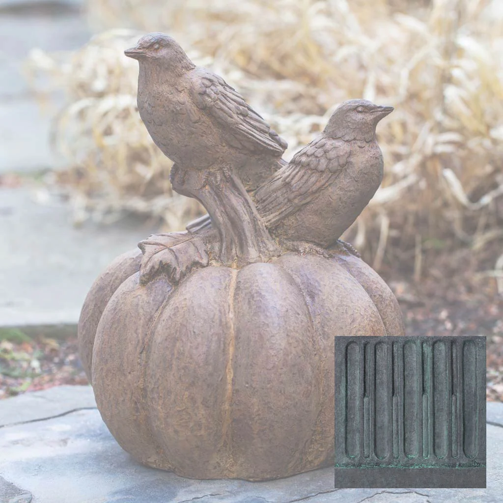 Campania Birds on Pumpkin Garden Statue - A-522 - Image 11