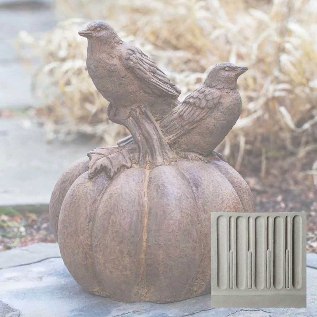 Campania Birds on Pumpkin Garden Statue - A-522 - Image 12