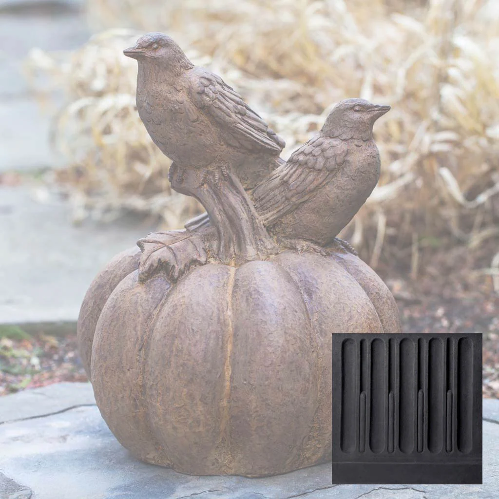 Campania Birds on Pumpkin Garden Statue - A-522 - Image 13