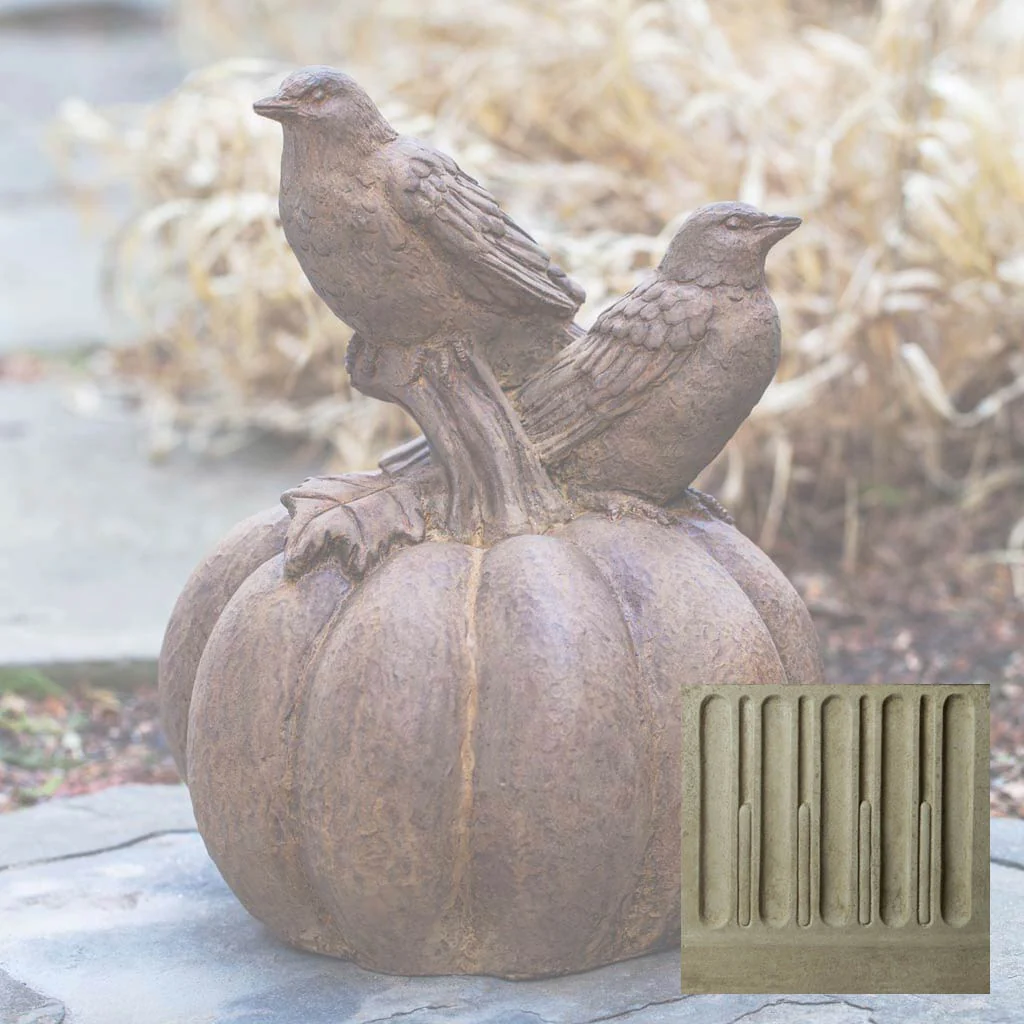 Campania Birds on Pumpkin Garden Statue - A-522 - Image 16
