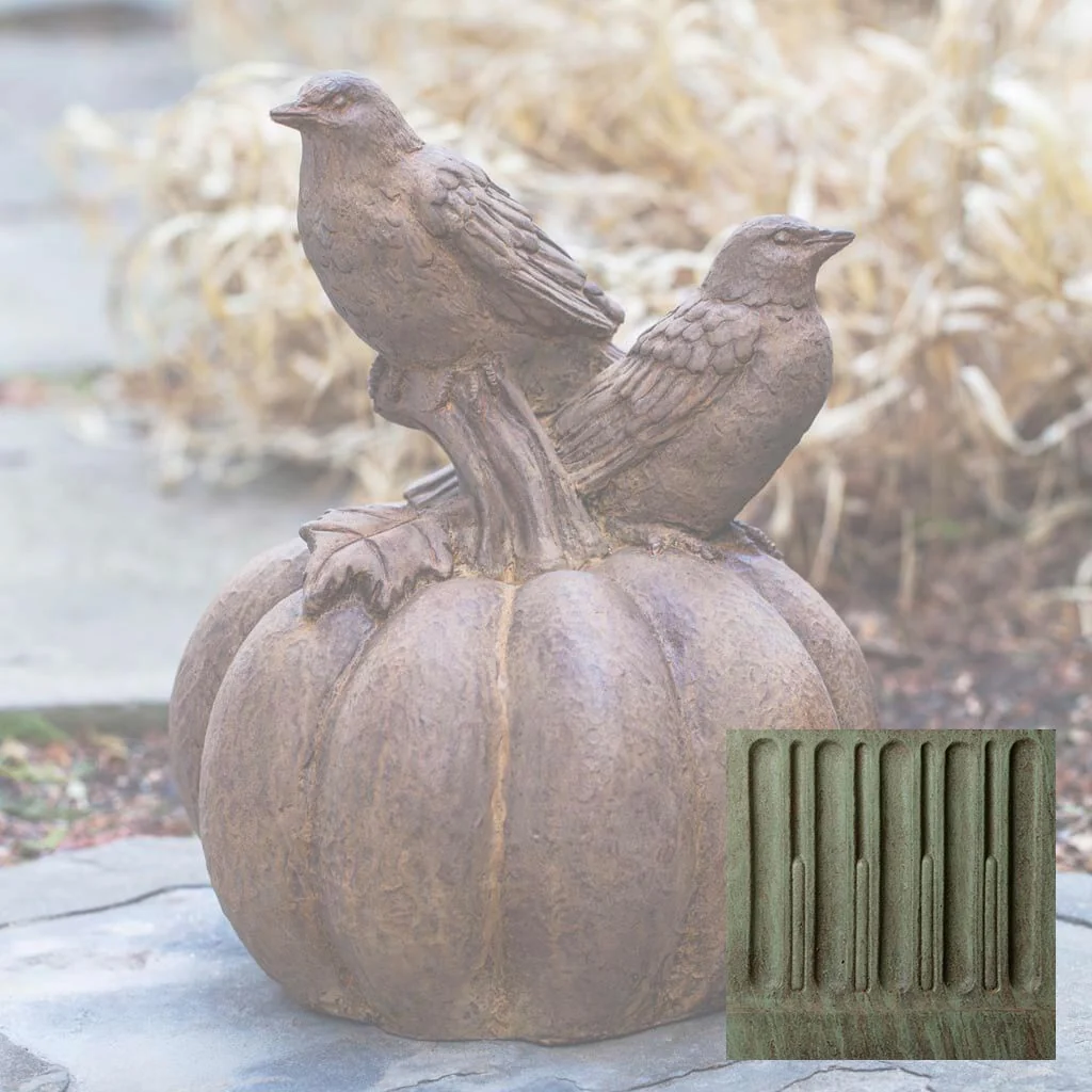Campania Birds on Pumpkin Garden Statue - A-522 - Image 5