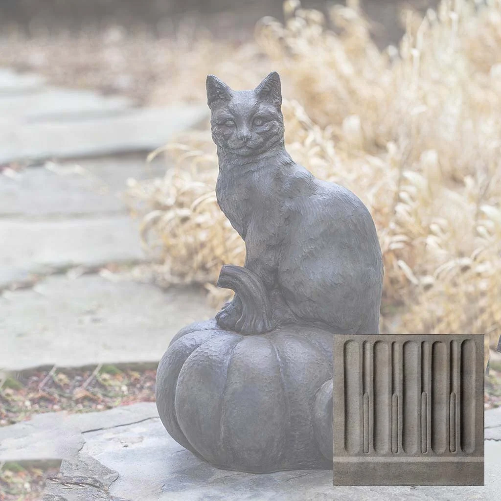 Campania Cat on Pumpkin Garden Statue - A-521 - Image 6