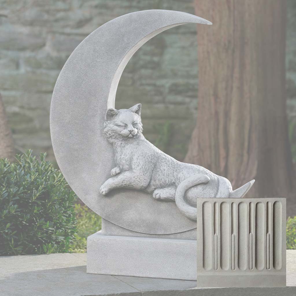 Campania Cat on the Moon Garden Statue - A-668 - Image 10
