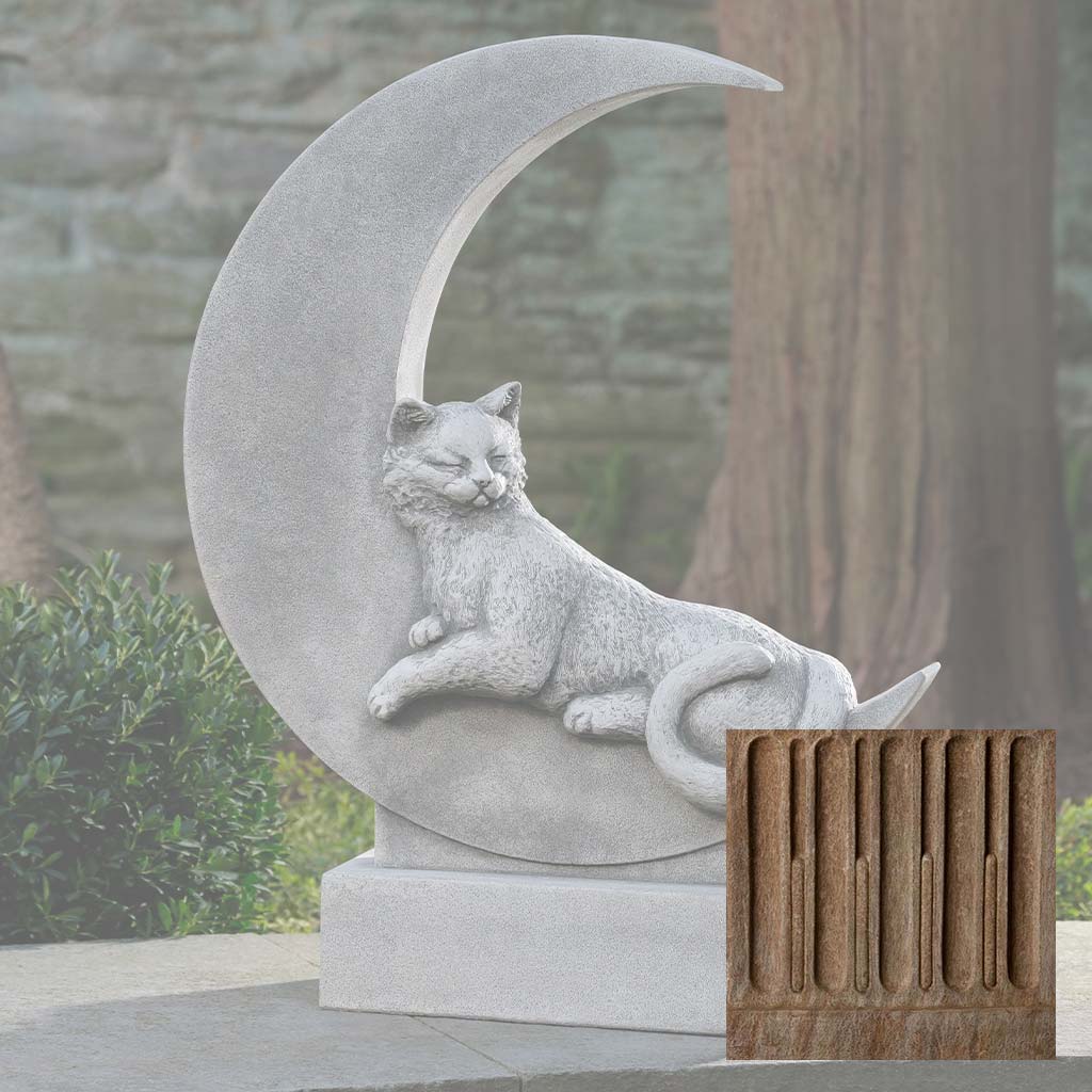 Campania Cat on the Moon Garden Statue - A-668 - Image 2