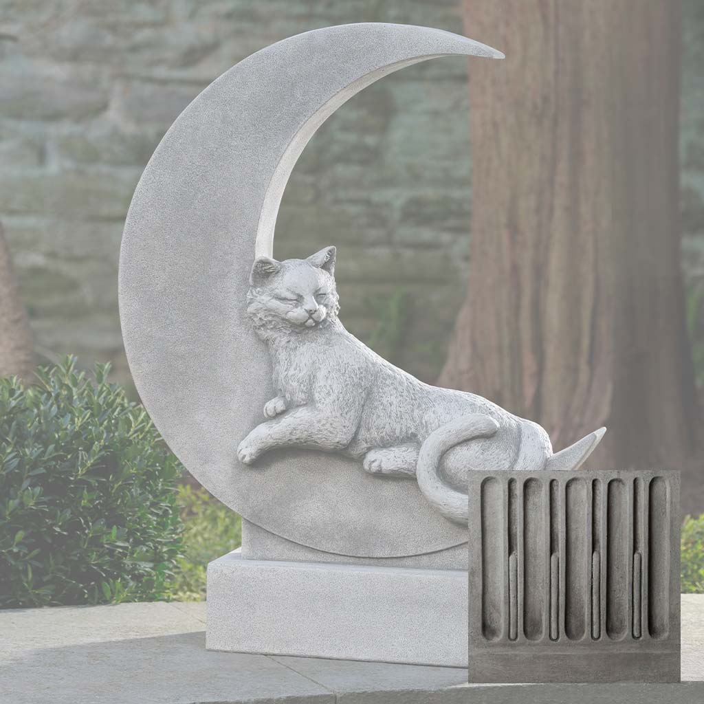 Campania Cat on the Moon Garden Statue - A-668 - Image 8