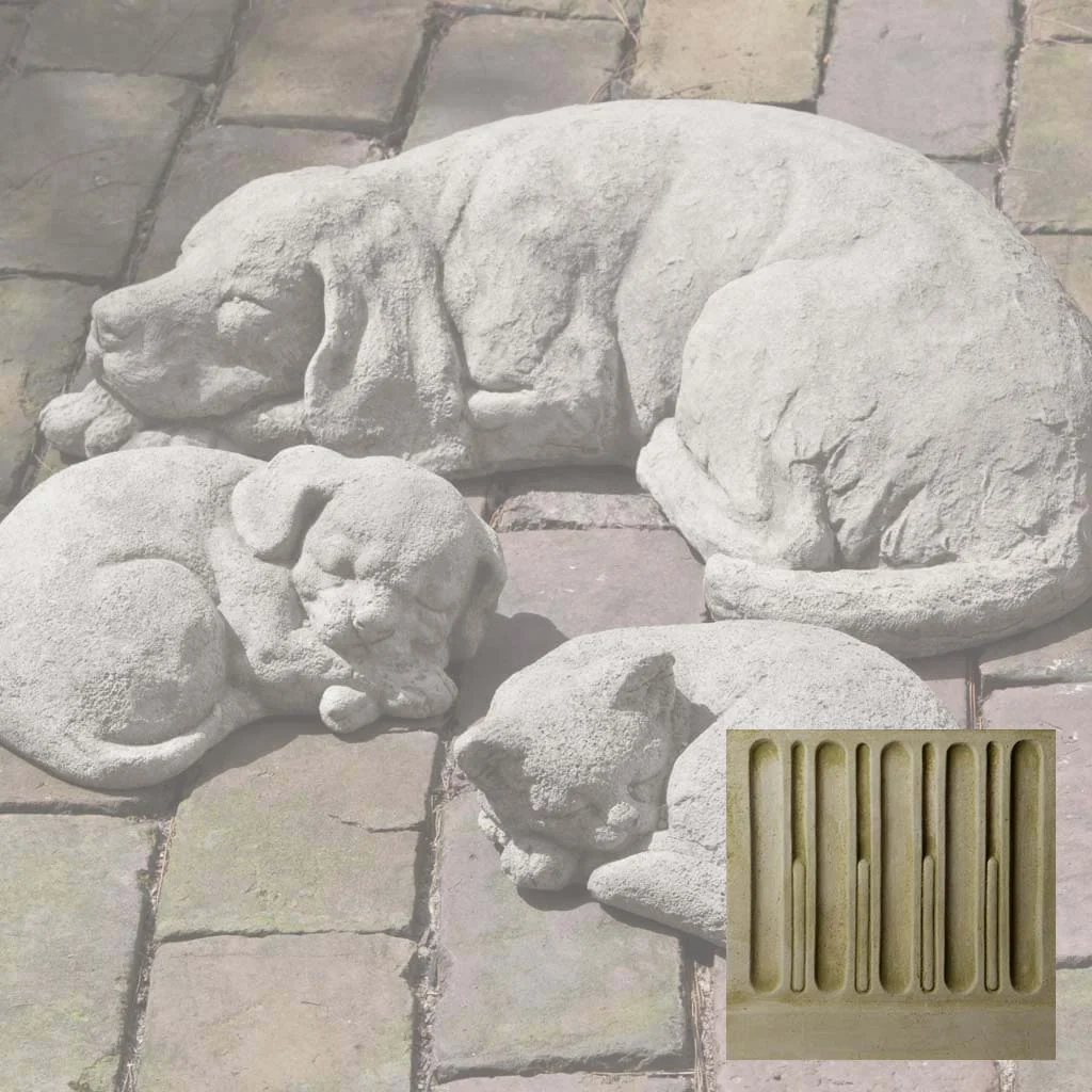 Campania Curled Cat, Small Garden Statue - A-256 - Image 6