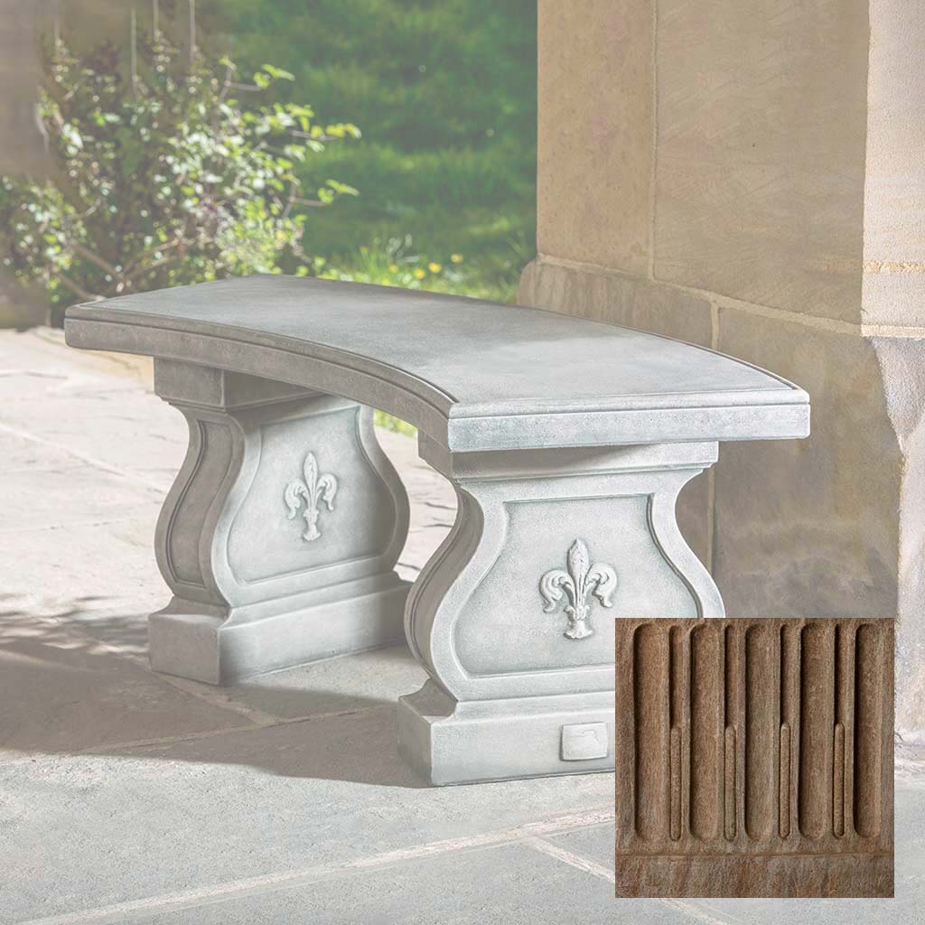 Campania Fleur De Lys Curved Bench - BE-120 - Image 2