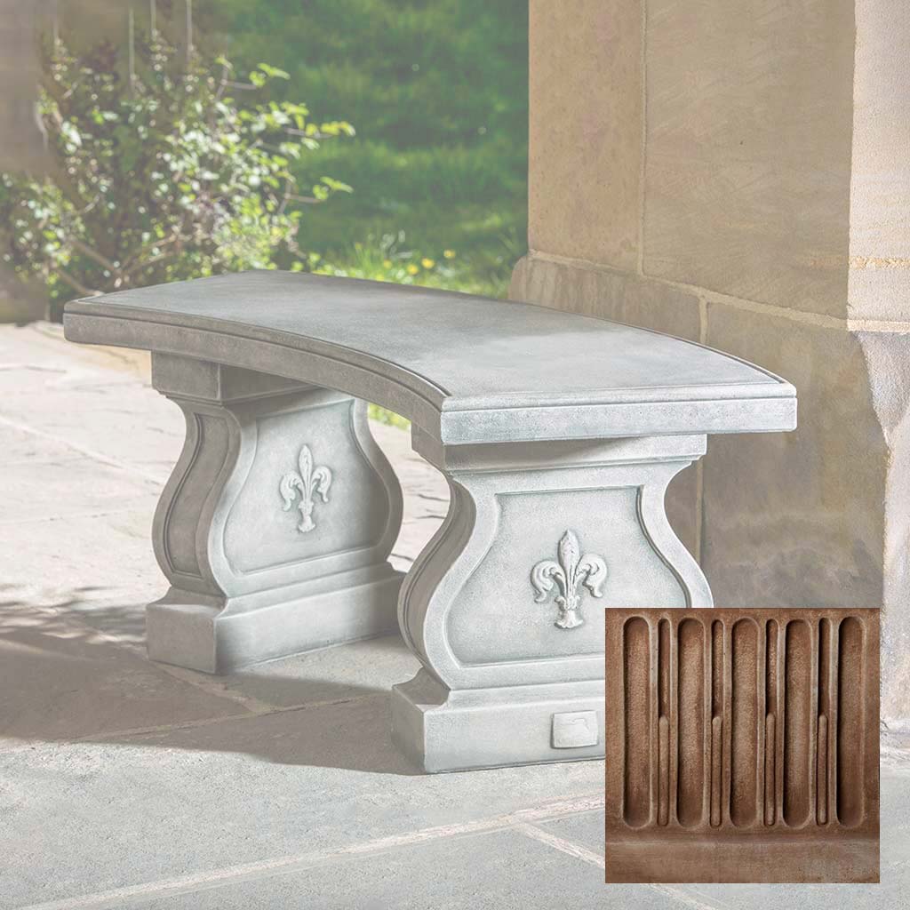Campania Fleur De Lys Curved Bench - BE-120 - Image 3