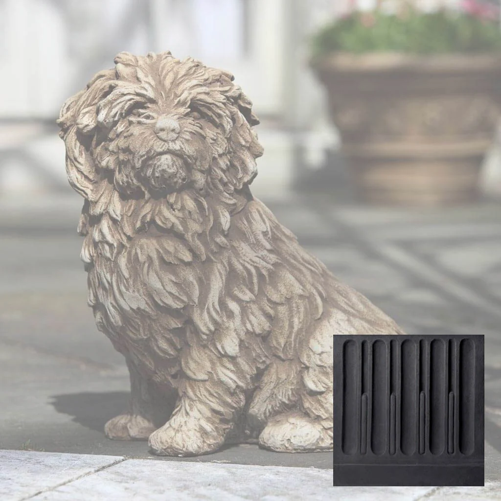 Campania Fluffy Dog Garden Statue - A-226 - Image 11