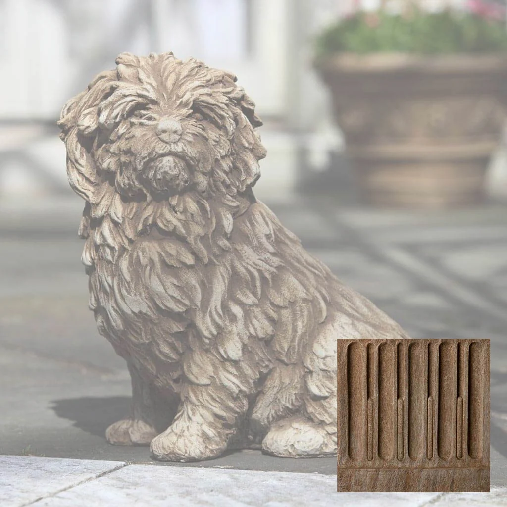 Campania Fluffy Dog Garden Statue - A-226 - Image 2