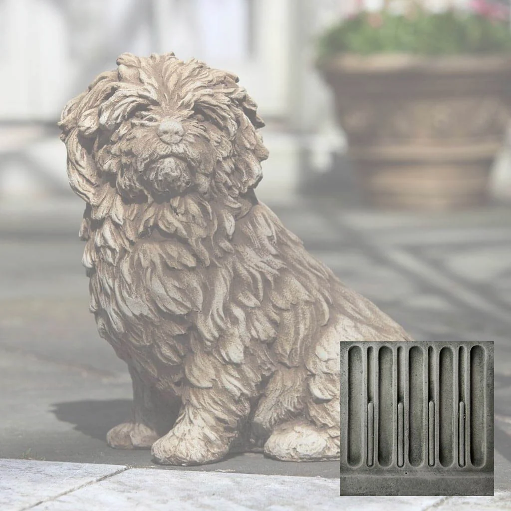 Campania Fluffy Dog Garden Statue - A-226 - Image 3