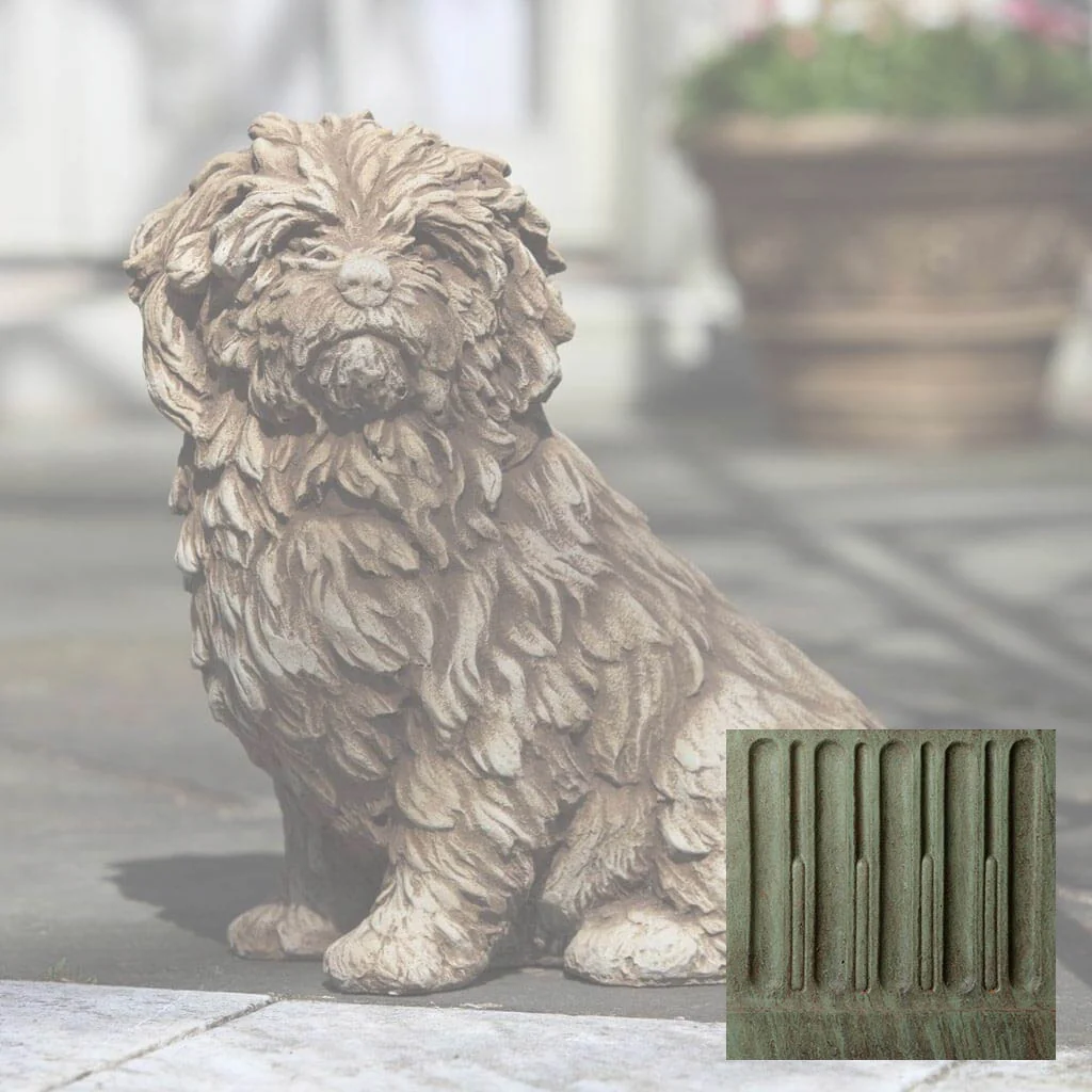 Campania Fluffy Dog Garden Statue - A-226 - Image 4