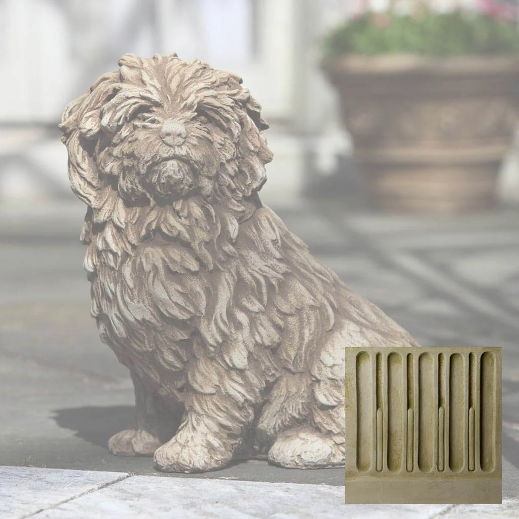 Campania Fluffy Dog Garden Statue - A-226 - Image 5
