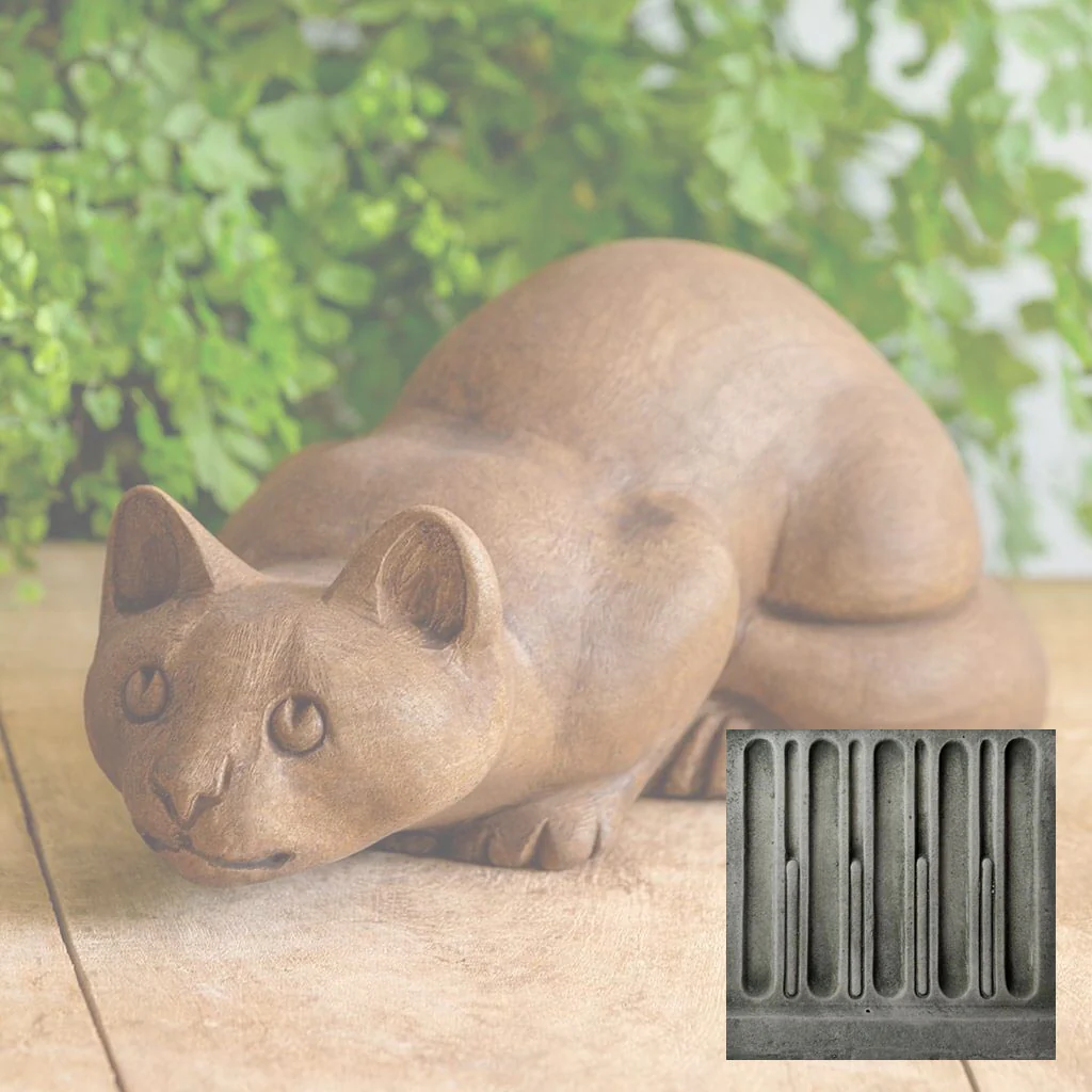 Campania Folk Art Cat Garden Statue - A-655 - Image 3