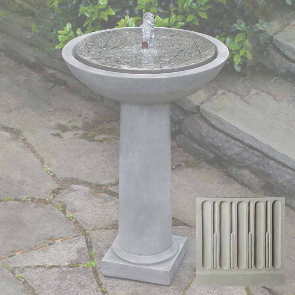 Campania Hydrangea Leaves Birdbath Fountain - FT-248 - Image 11