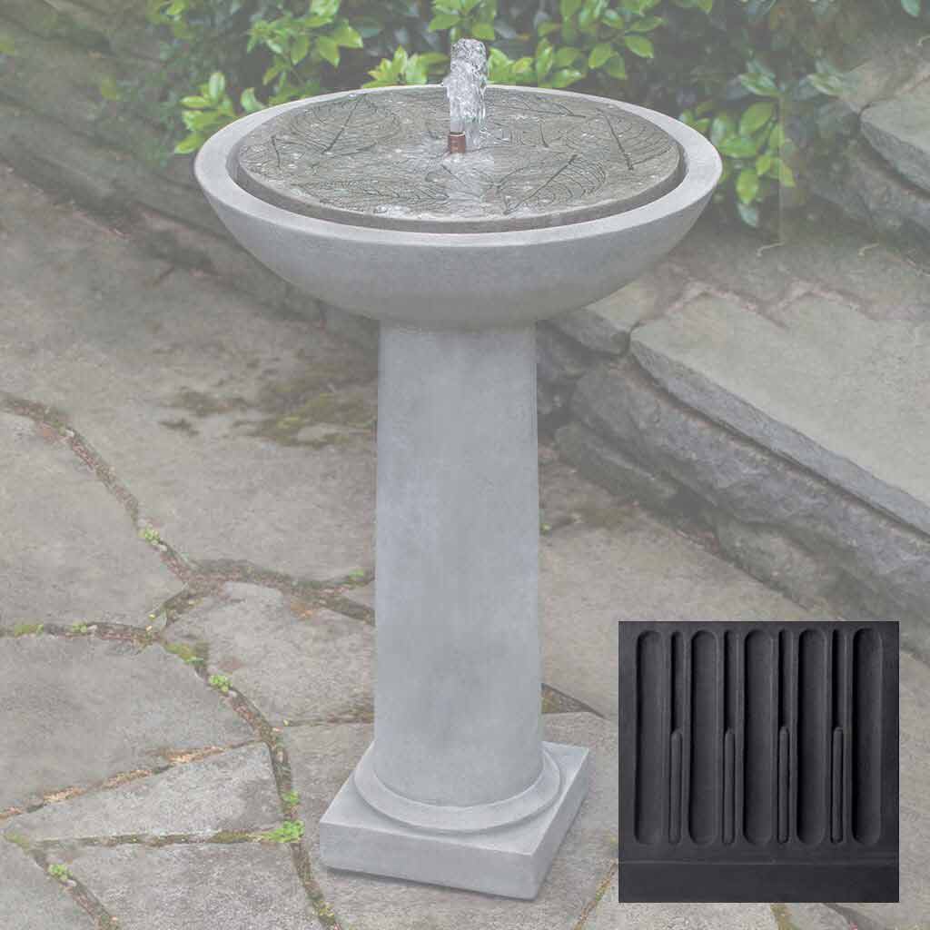 Campania Hydrangea Leaves Birdbath Fountain - FT-248 - Image 12