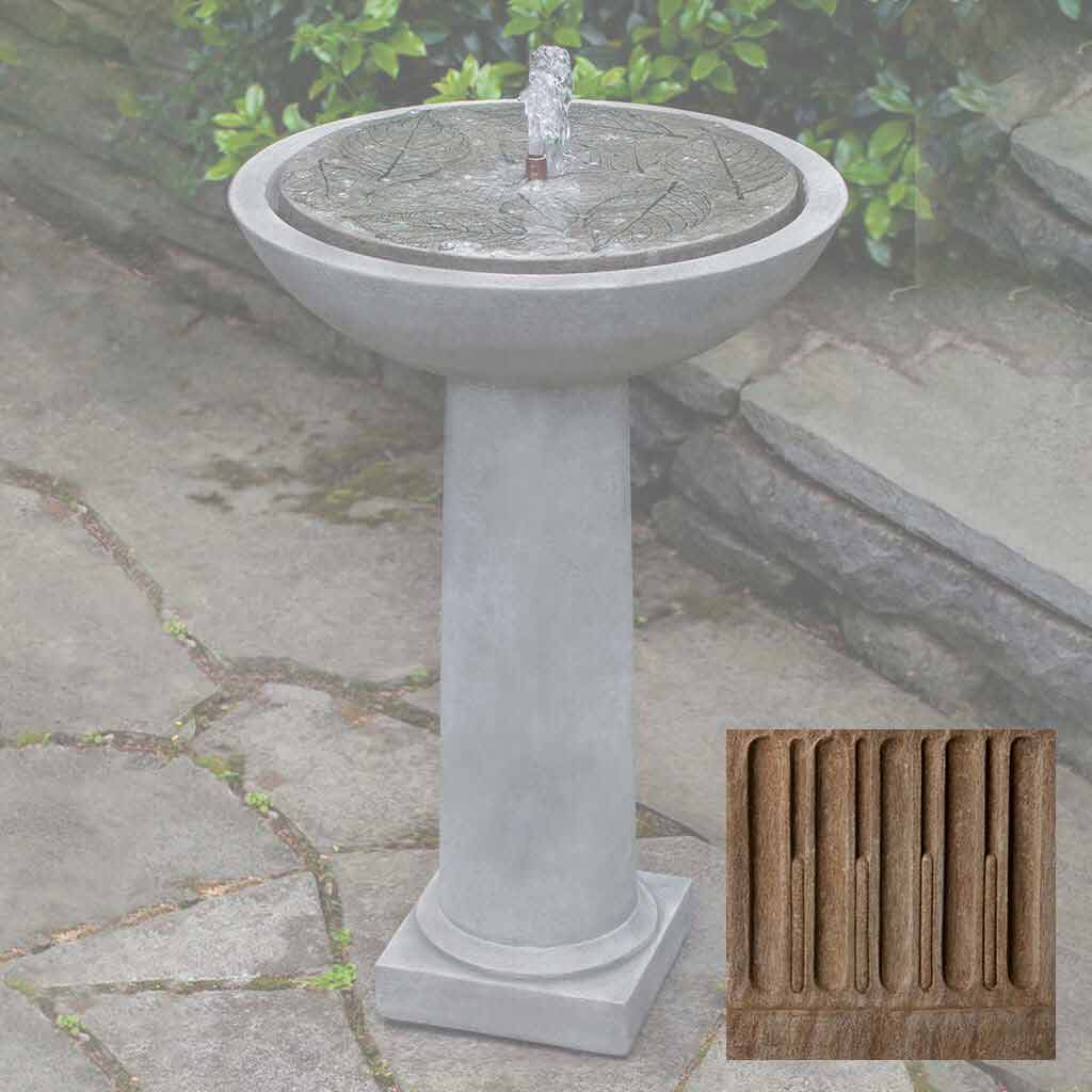 Campania Hydrangea Leaves Birdbath Fountain - FT-248 - Image 2