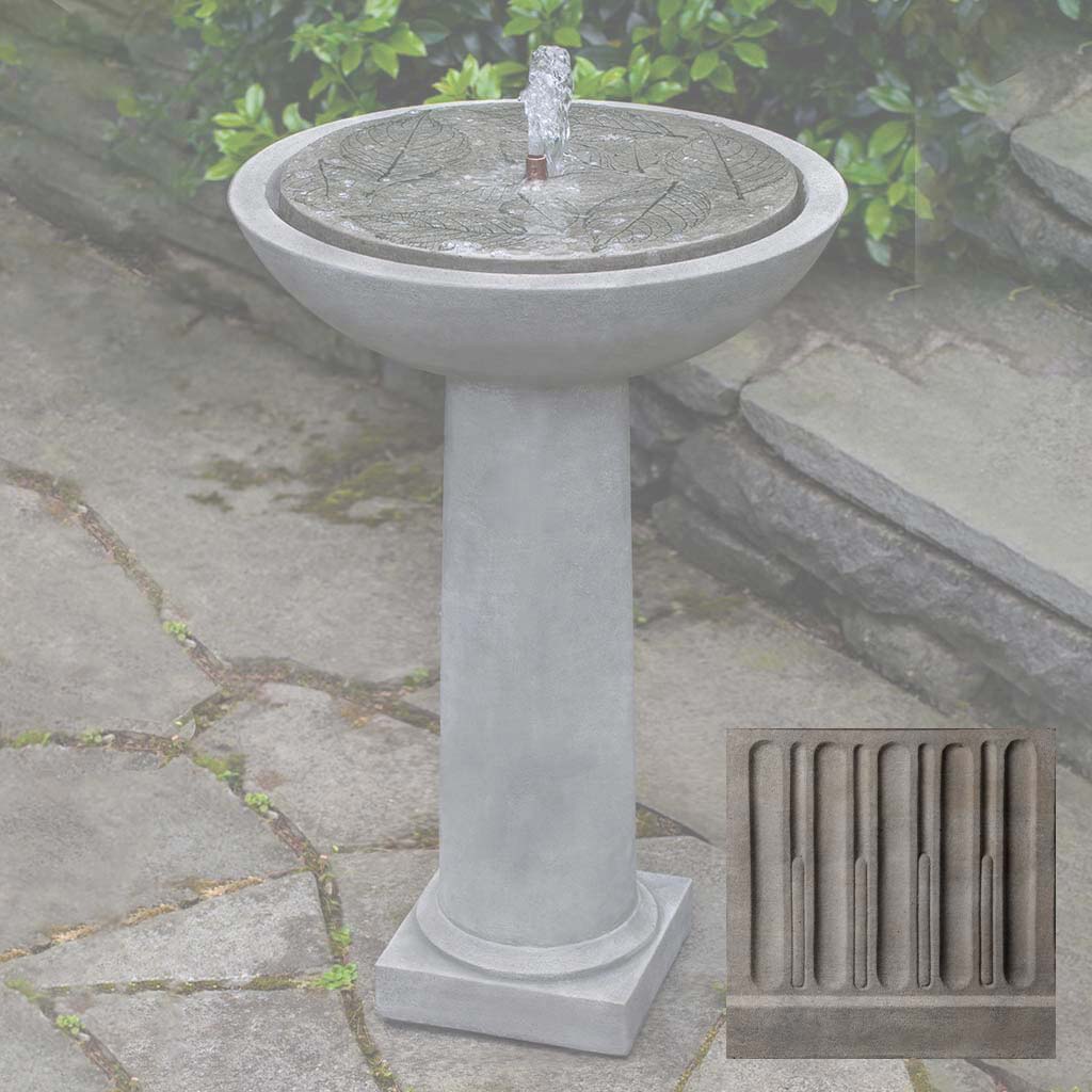 Campania Hydrangea Leaves Birdbath Fountain - FT-248 - Image 5