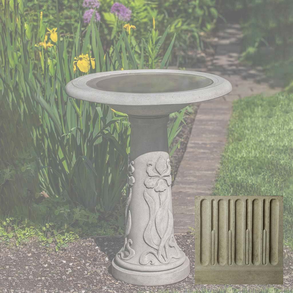 Campania Iris Birdbath - B-171 - Image 14