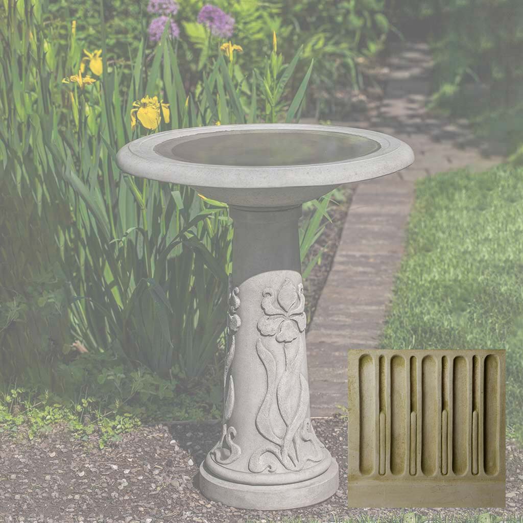 Campania Iris Birdbath - B-171 - Image 5