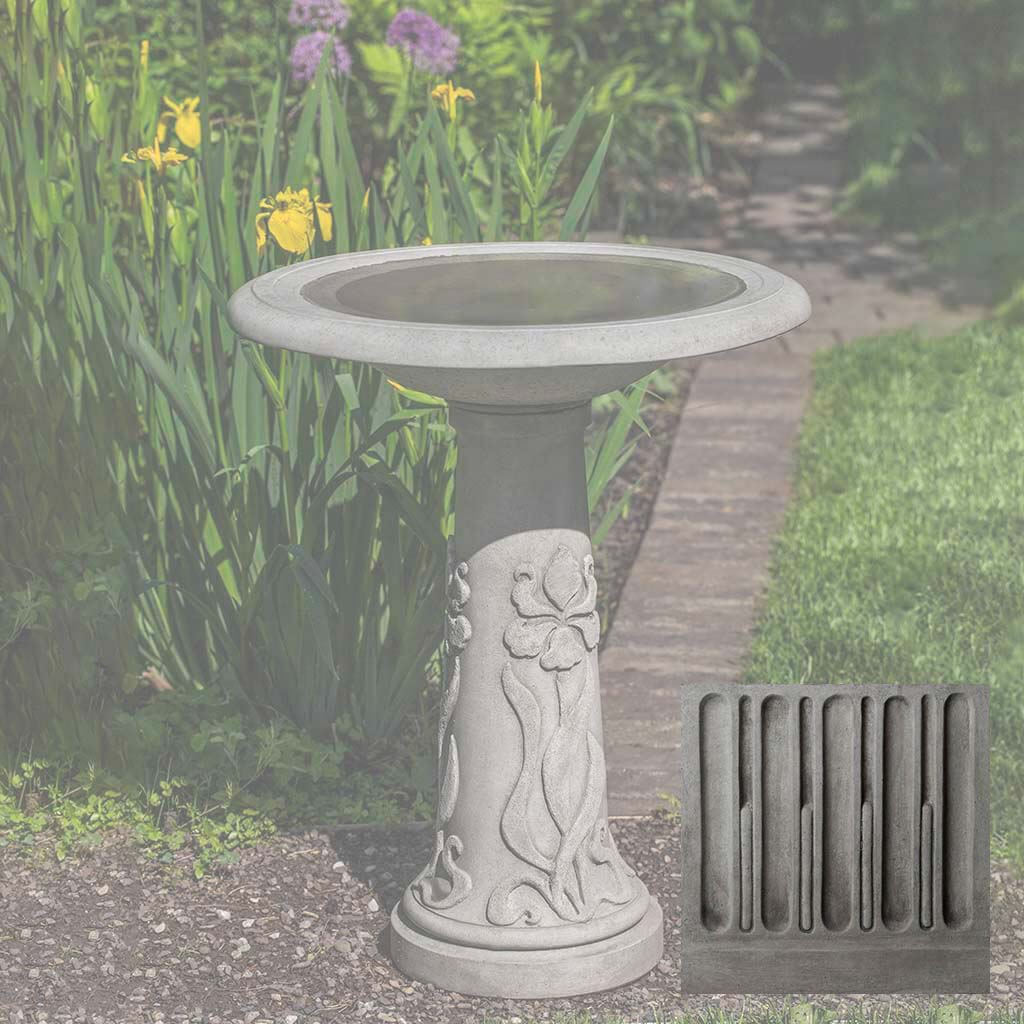Campania Iris Birdbath - B-171 - Image 8