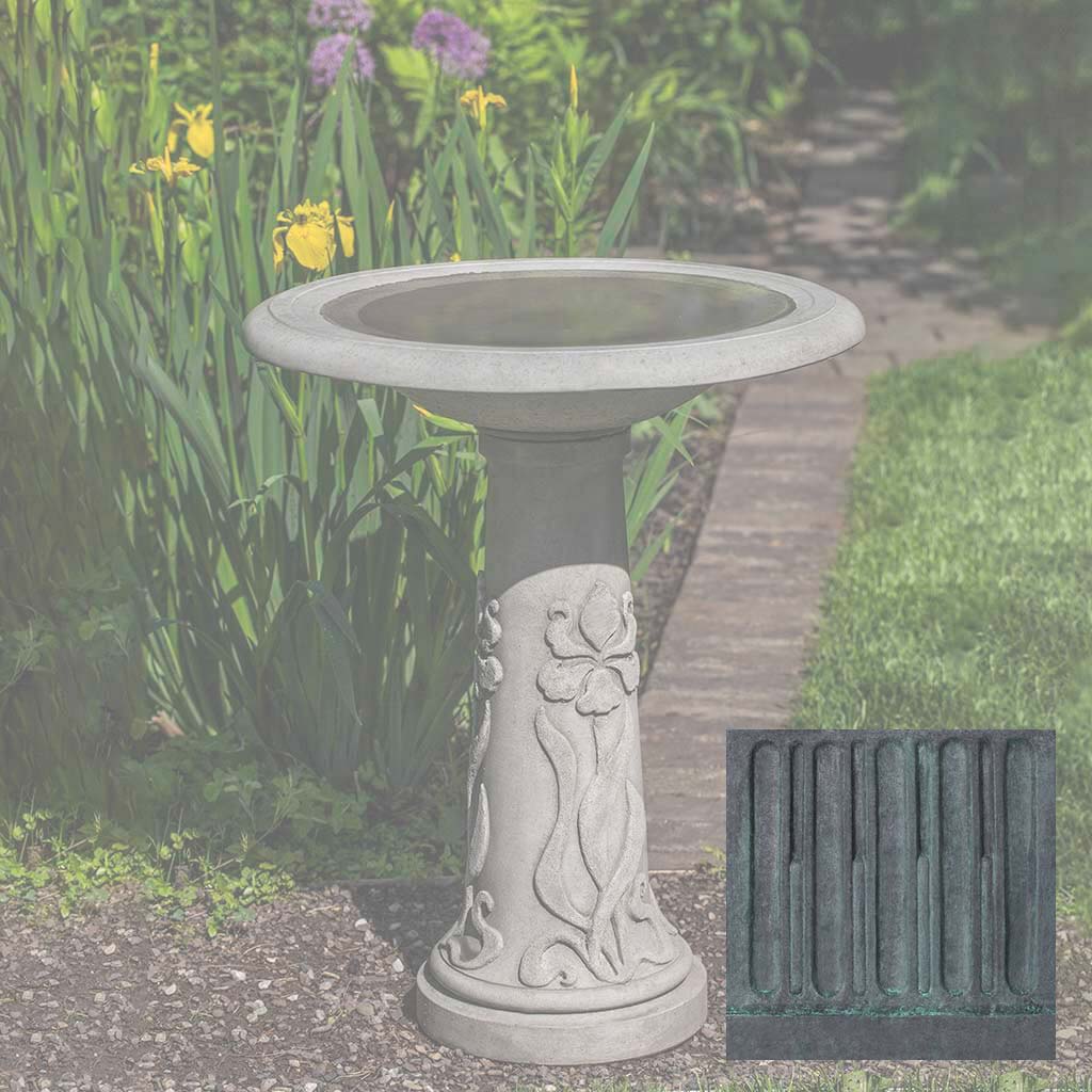 Campania Iris Birdbath - B-171 - Image 9